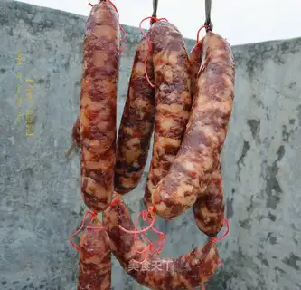Homemade wide sausages