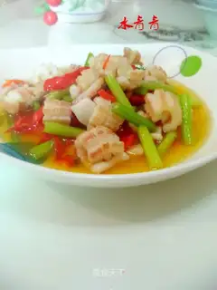 Celery squid rolls
