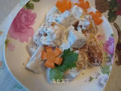 Dragon fruit fried shrimp