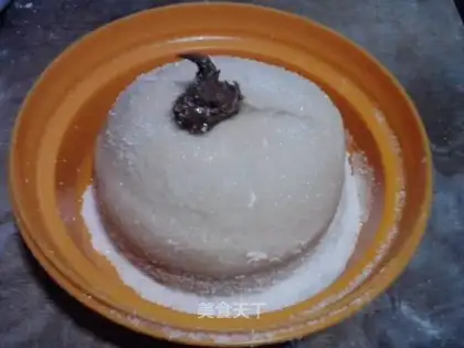 glutinous rice cake with hazelnut sauce