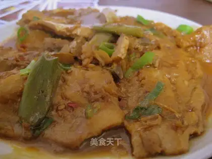 Braised cod with green onions