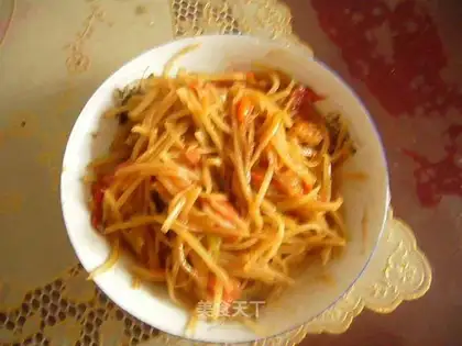 Tomatoes and shredded potatoes
