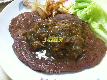 Homemade black pepper steak