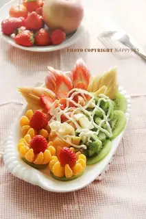 Flowers of rich fruit salad