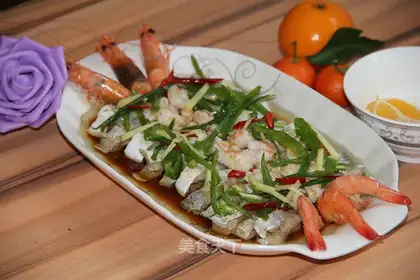 Two fresh prawns