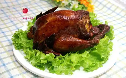The whole chicken in the air