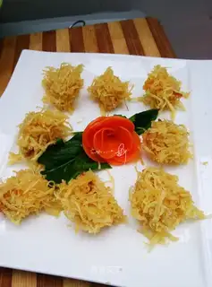 Rich, golden shrimp balls