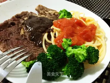 Homemade steak pasta