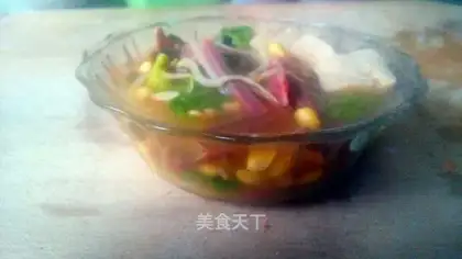 Sour chicken tofu soup