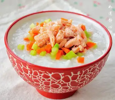 The delicious salmon congee
