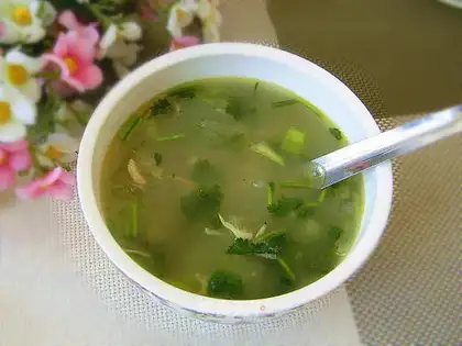 Pork shrimp rice soup