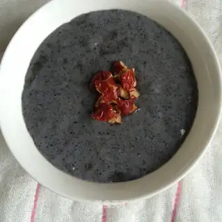 Black and white powdered milk