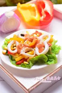 Fresh squid Mexican salad