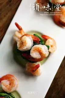 The shrimp spinach tower