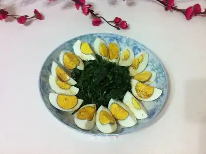 Celery leaves and eggs