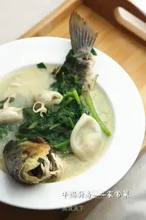 Fresh fish spinach soup