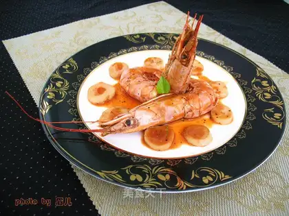 Cheese and wine and shrimp