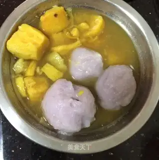 Soup and sweet potatoes