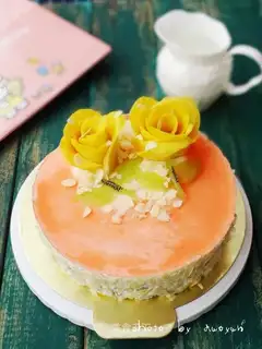 A peach mousse cake