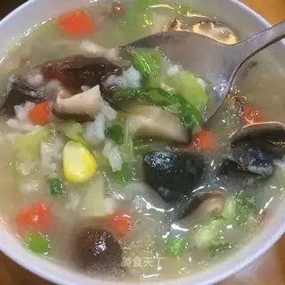 Sweet leather egg congee