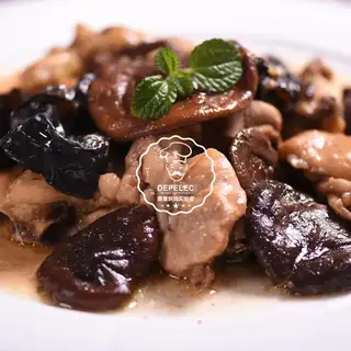 Frozen chicken with mushrooms