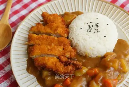 Chicken steak and curry