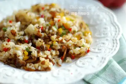 Garlic beef fried rice