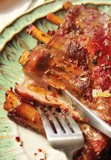 Sweet, juicy, red lamb steak