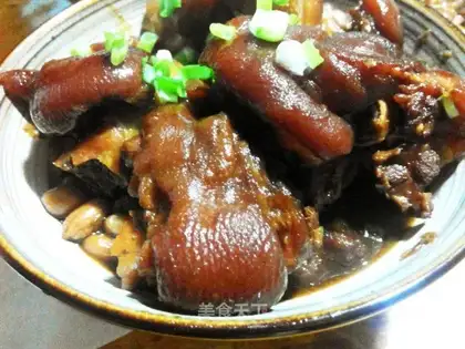 Red burning pig hoof