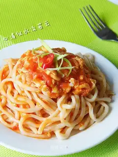 Tomato eggnog noodles