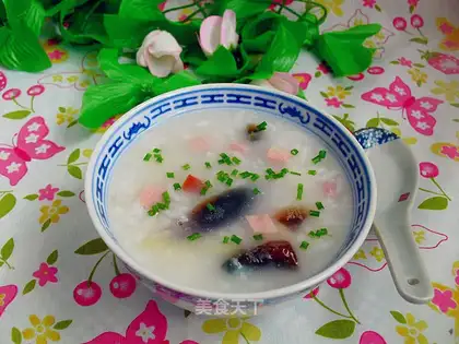 Egg and ham congee