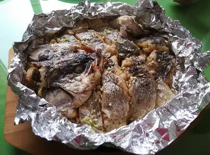 Black pepper garlic roasted bass