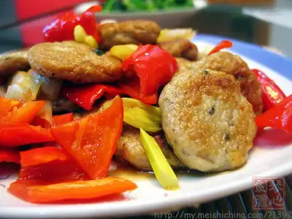 Fried fish cake with chili pepper