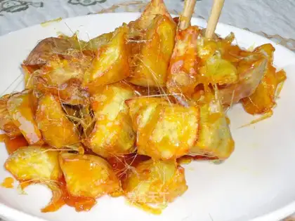 Pulled sweet potatoes