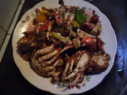 Fried crab with black beans