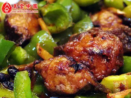 stir-fried pond fish with green pepper