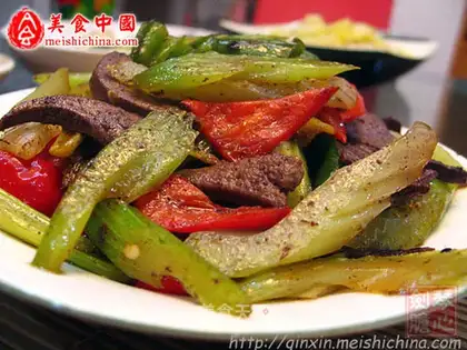stir-fried pork liver with celery