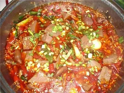 Fat intestines and blood curd