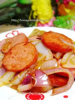 stir-fried ham with onions