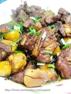 Roasted pork ribs with chestnuts
