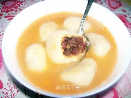 Sweet bean paste glutinous rice balls