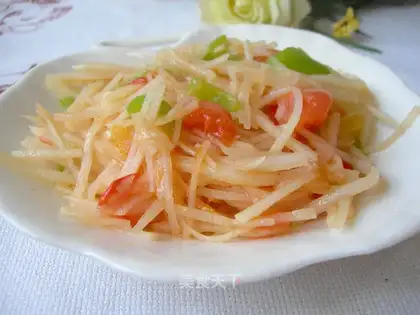 Tomatoes and shredded potatoes