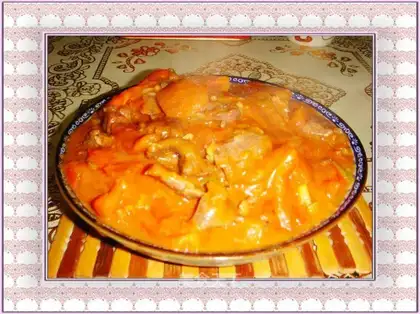 Roasted beef with tomato