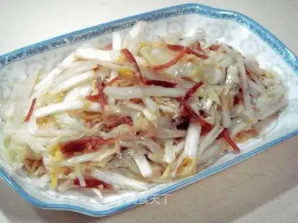 stir-fried cabbage with dried crab