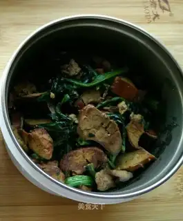 Spinach fried liver