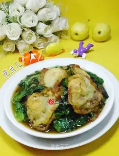 Quail egg fried leaves