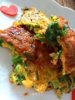 Fried eggs for onion shrimp