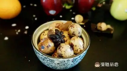 Five quail eggs