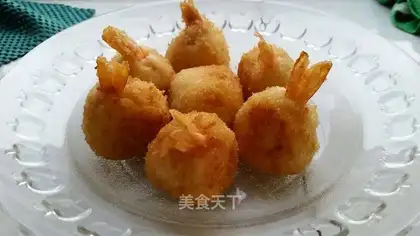 Shrimp-cheese heart potato ball