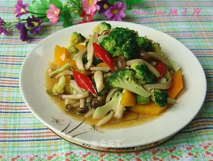 Mushrooms and vegetables